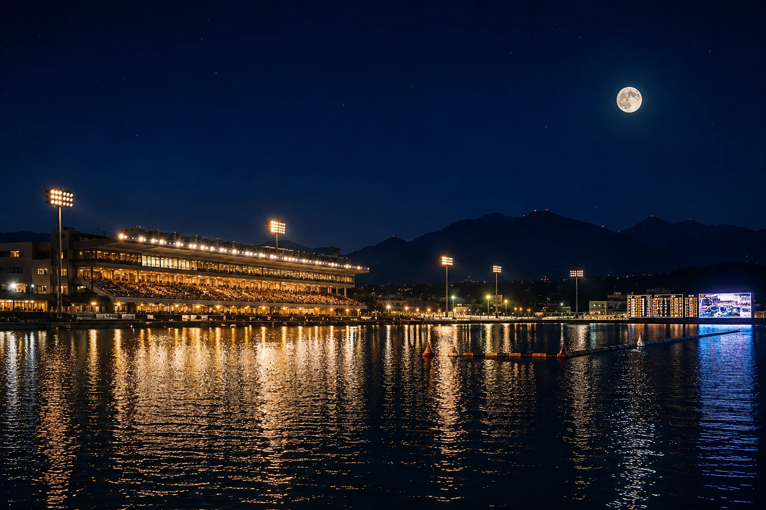 ボートレース桐生のナイター夜景イメージ